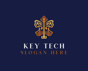 Premium Key Butterfly logo design