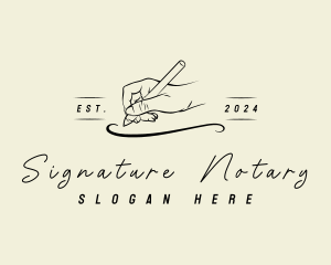 Notary Hand Pen logo design