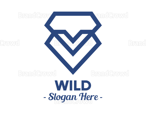 Blue Diamond Heart Logo