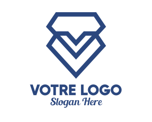 Blue Diamond Heart Logo