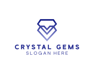 Diamond Heart Gem logo design