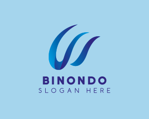 3D Letter W Ribbon Business Logo