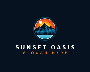 Outdoor Sunset Mountain logo design