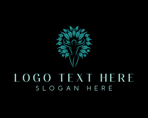 Herbal - Human Leaf Tree logo design