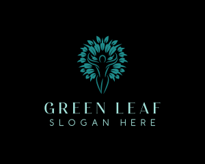 Human Leaf Tree logo design