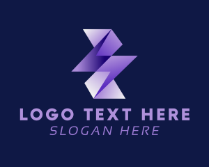 Purple - Lightning Business Startup logo design
