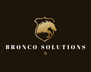 Bronco - Horse Shield Equestrian logo design