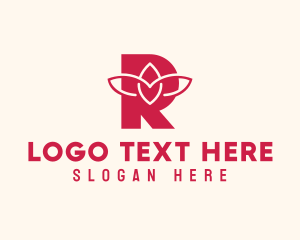 Flower - Letter R Tulip logo design