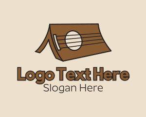 Music Lounge - Brown Ukulele Tent logo design
