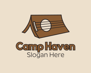 Tent - Brown Ukulele Tent logo design