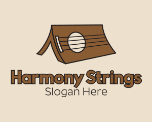 Strings - Brown Ukulele Tent logo design