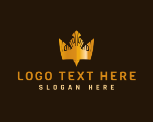 Gold - Royal Bird Crown logo design