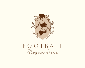 Seductive - Floral Swimsuit Woman logo design