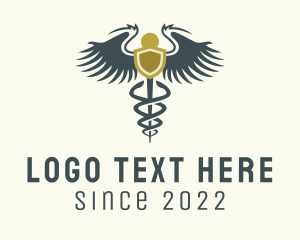 Wings - Shield Caduceus Medical logo design
