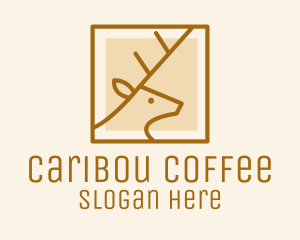 Caribou - Deer Head Frame logo design