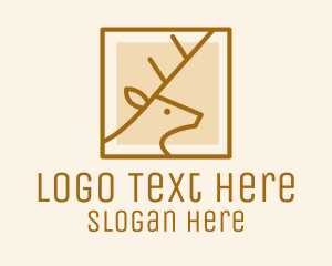 Caribou - Deer Head Frame logo design