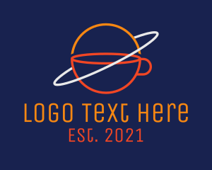 Coffee - Teacup Orbit Planet logo design