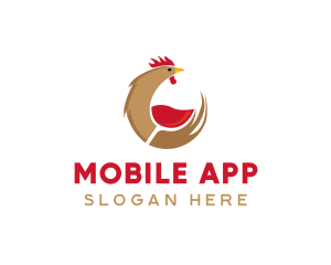 Culinary - Rooster Wine Glass logo design