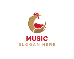 Liqueur - Rooster Wine Glass logo design