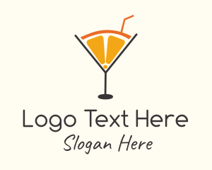 Cocktail Bar - Orange Martini Juice logo design