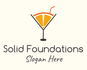 Juice Stand - Orange Martini Juice logo design