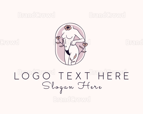 Floral Nude Female Underwear Logo