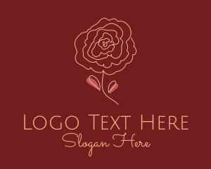 Outline - Rose Bloom Outline logo design