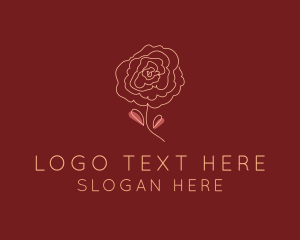 Beauty Salon - Rose Bloom Flower logo design