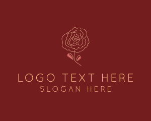 Candle - Rose Bloom Flower logo design