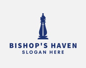 Bishop - Chess Bishop Sword logo design