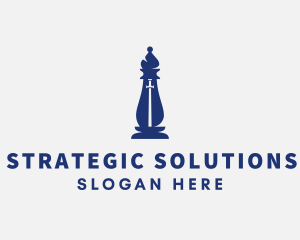 Strategy - Chess Bishop Sword logo design