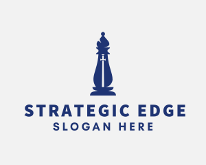 Strategy - Chess Bishop Sword logo design