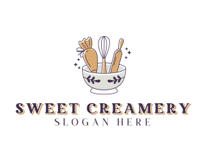 Pastry Whisk Piping Bag logo design