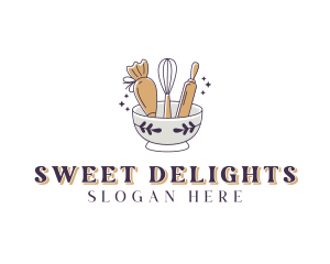 Pastry Whisk Piping Bag logo design