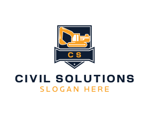 Excavator Mining Construction logo design