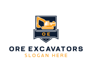 Excavator Mining Construction logo design