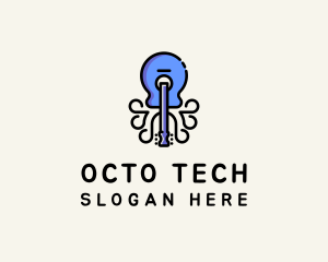 Guitar Octopus Instrument logo design