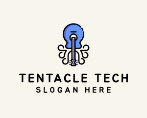 Guitar Octopus Instrument logo design