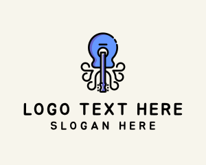 Octopus - Guitar Octopus Instrument logo design