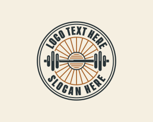 Exercise - Barbell Gym Workout logo design