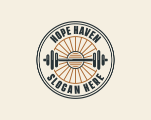Excercise Equipment - Barbell Gym Workout logo design