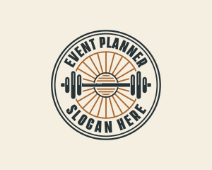 Gym Instructor - Barbell Gym Workout logo design