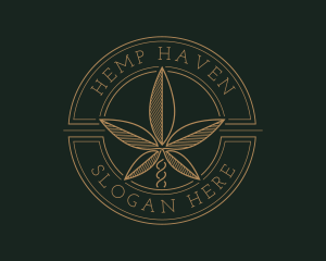 Marijuana Hemp Weed logo design