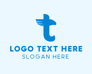 Hawk - Blue Eagle Letter T logo design