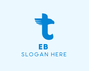 Letter T - Blue Eagle Letter T logo design