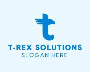 Blue Eagle Letter T logo design