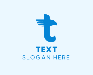 Blue Eagle Letter T logo design