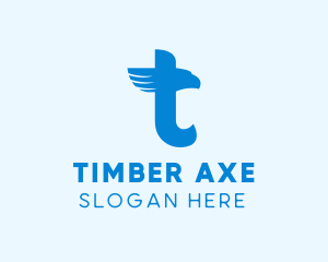 Blue Eagle Letter T logo design