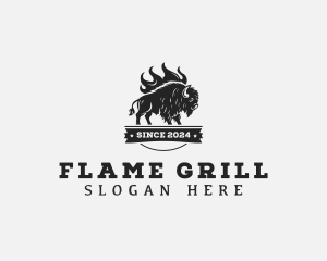 Grilling - Cow Barbecue Grill logo design