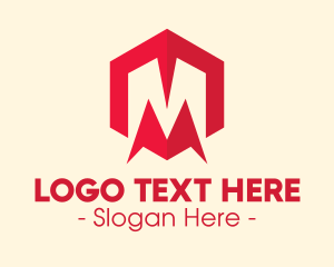 Educational - Red Hexagon Letter M logo design